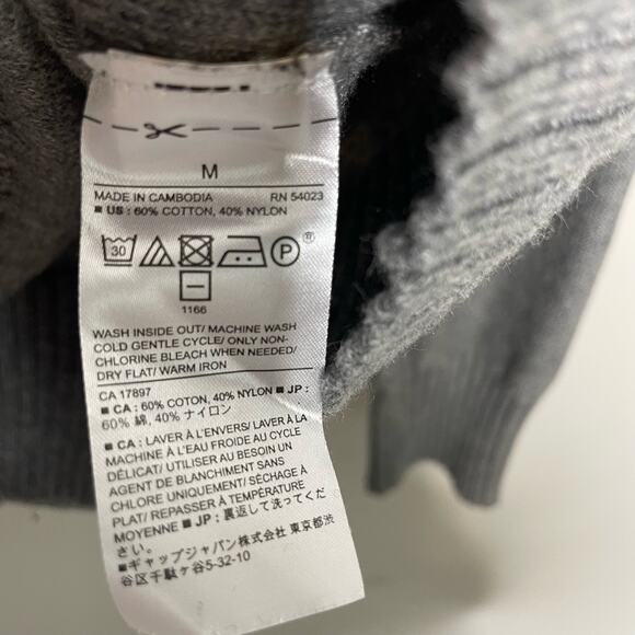 Banana Republic Sweater Cowl Neck Long Sleeve Pullover Knitted Gray M Cozy Winte - Picture 7 of 11